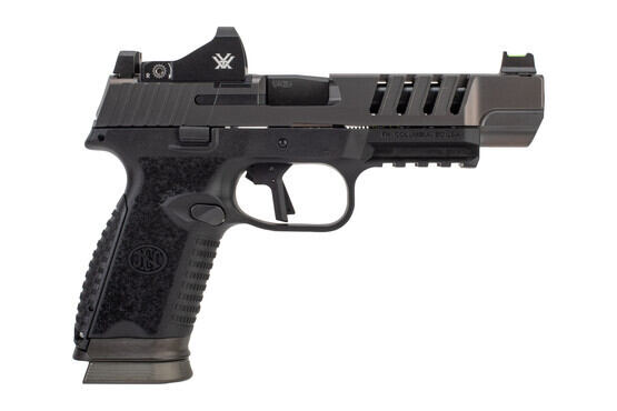 FN 509 LS Edge 9mm Pistol with Vortex Viper Optic features a ported slide and fiber optic front sight